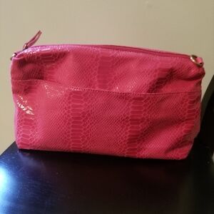 New faux reptile bright pink crossbody.